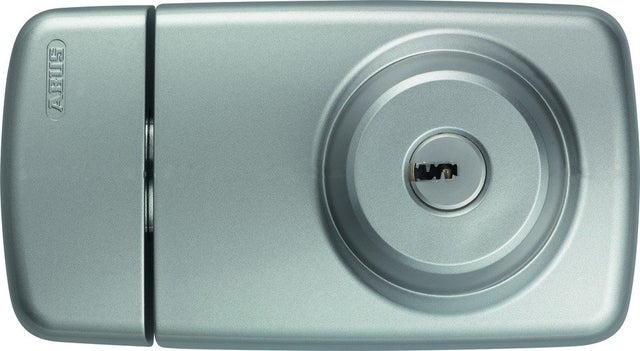 ABUS 532726 - Serratura supplementare per porta 7025 S, con cilindri esterno e interno, colore: Argentato