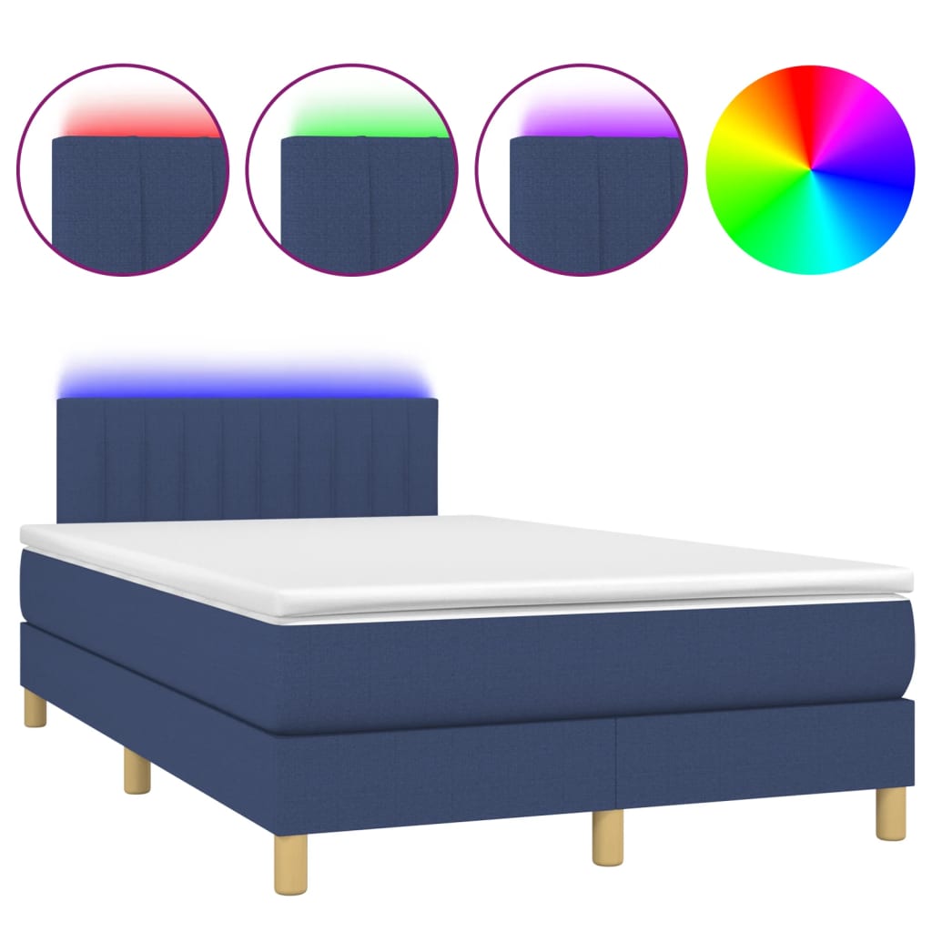 Letto box spring con materasso e luci LED, tessuto grigio scuro, 90x200 cm - COMFORTXL | Leroy Merlin