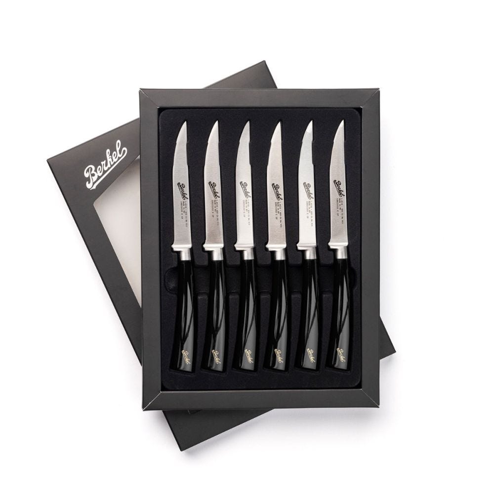 PINTINOX Prima Collection Set 12 Coltelli Bistecca Punta Tonda Acciaio Inox Manico Effetto Legno PINTINOX Prima Collection Set 12 Coltelli Bistecca Punta Tonda Acciaio Inox Manico Effetto Legno