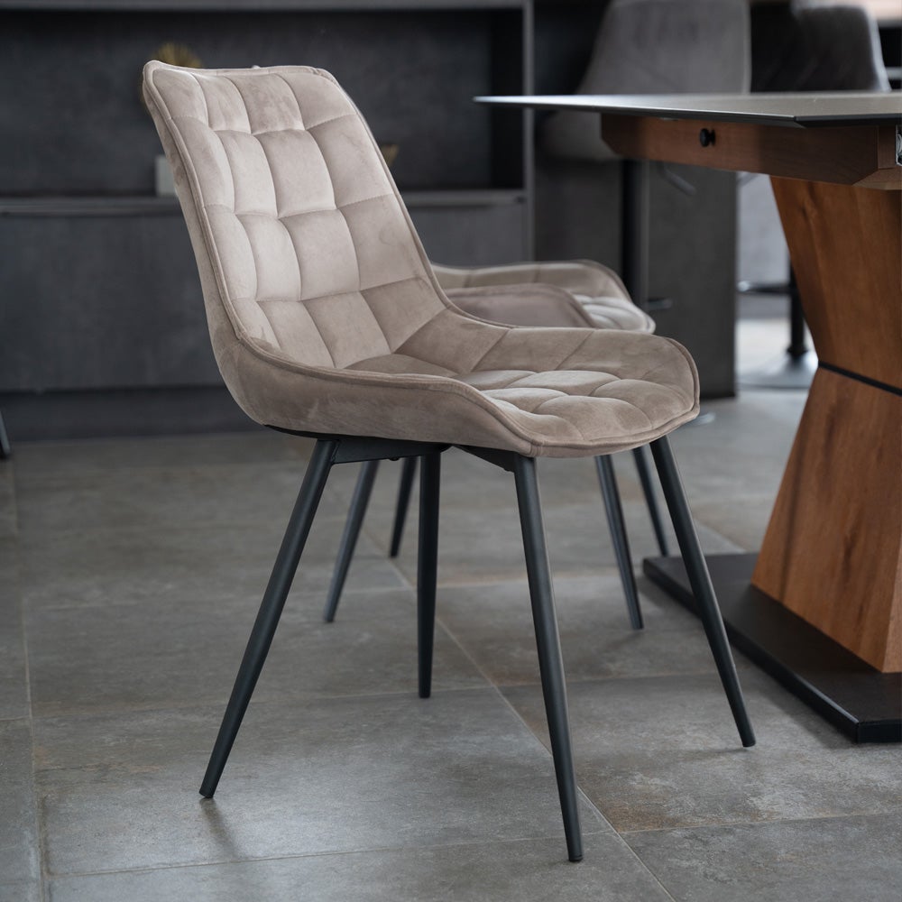 HOME DELUXE - Chaise rembourrée LYRIC - 2 pièces, couleur : velours
