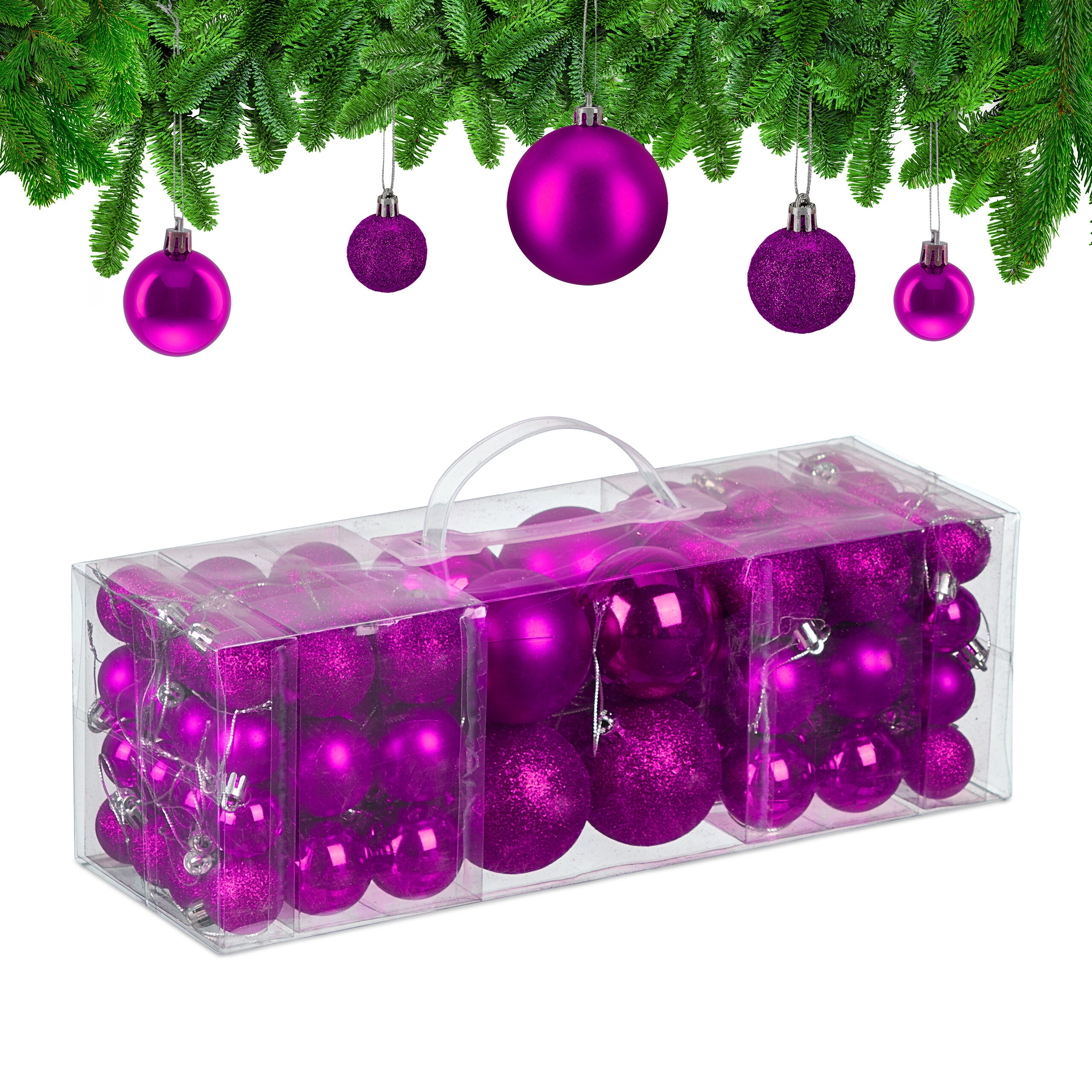 Boules Dorées Sapin Relaxdays Boule De Noël, Lot Pratique De 100, Pour Décorer Boules De Noël Lot - 7