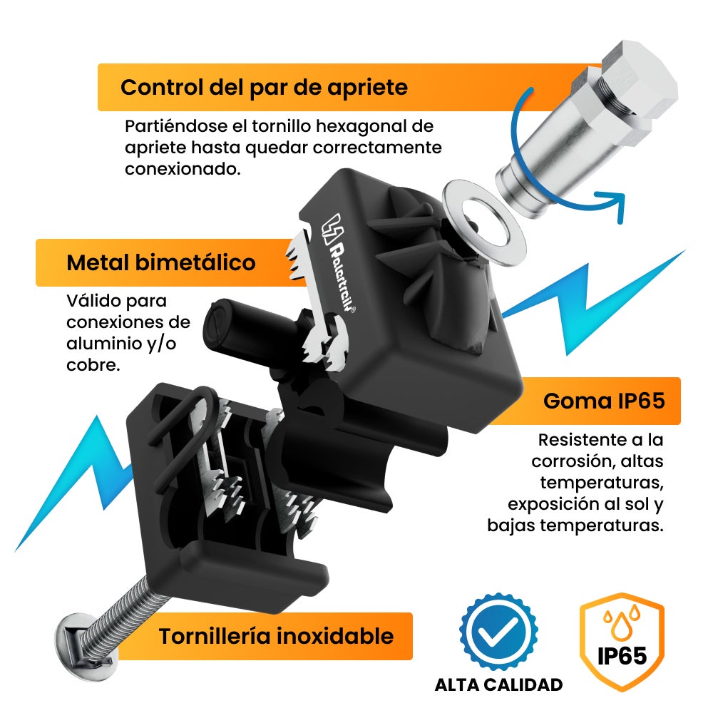 Pack 2 Conectores aéreos de perforación de 6/150mm² y salida de 4/35mm² - 2