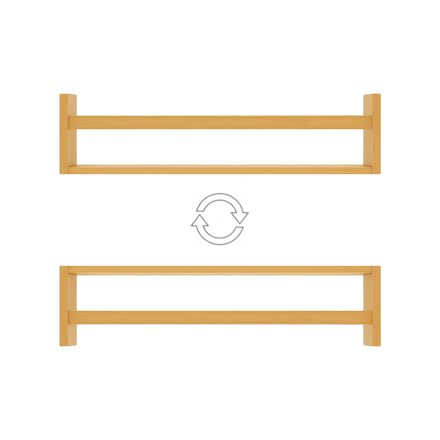 Pack 2 Estantes de Pared en Bambú Canoply 14x57x10cm Thinia Home - 2