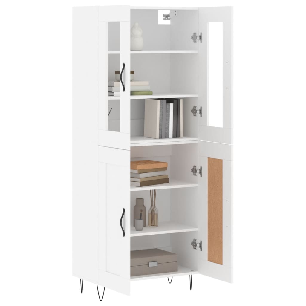 Buffet haut Blanc 69,5x34x180 Bois d'ingénierie - 3
