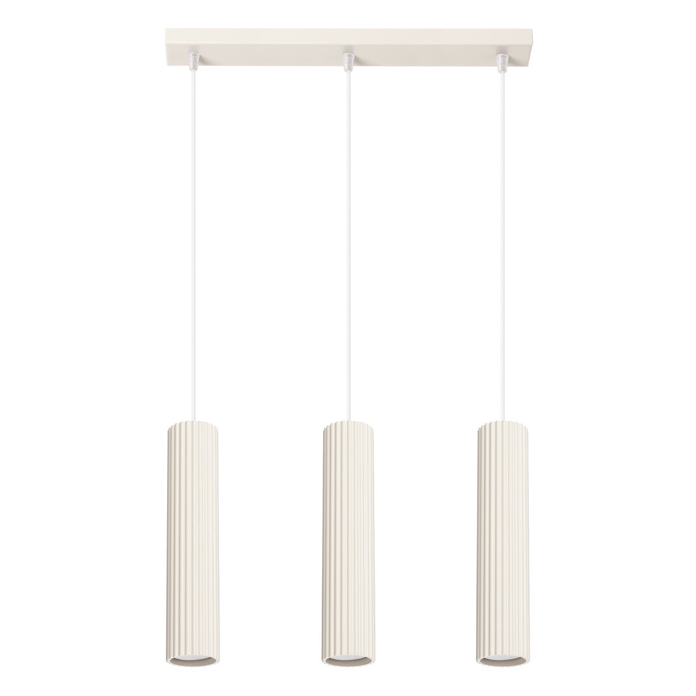 Lampa wisząca Karbon beżowa 3xGU10x10W do kuchni wym: 98 x 45 x 6,5 cm aluminium Sollux Lighting