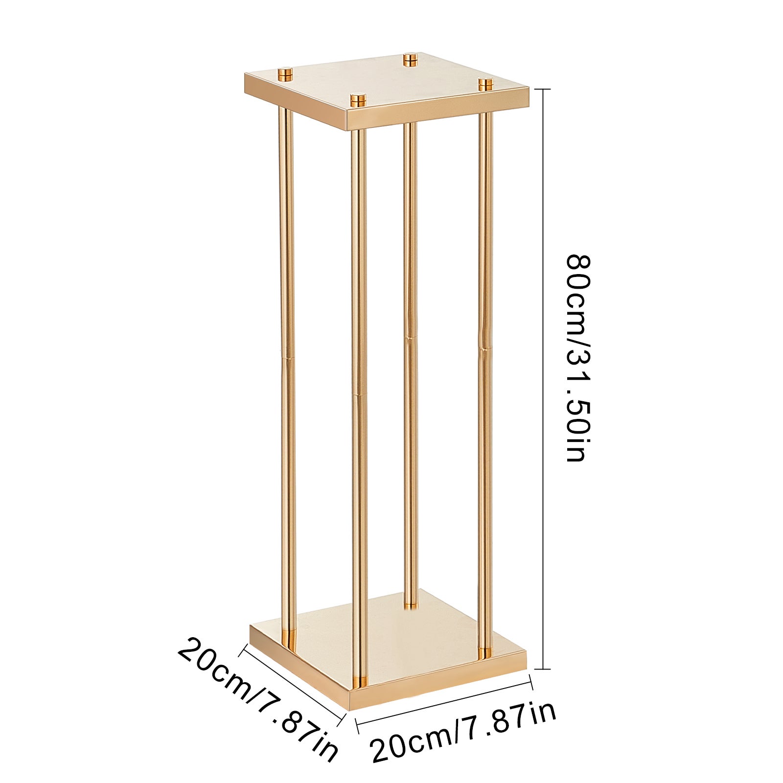 Lot de 4 supports fleurs mariage SucceBuy en métal doré, hauteur 80 cm avec stratifié, présentoir cylindrique pour fête et réception - 2