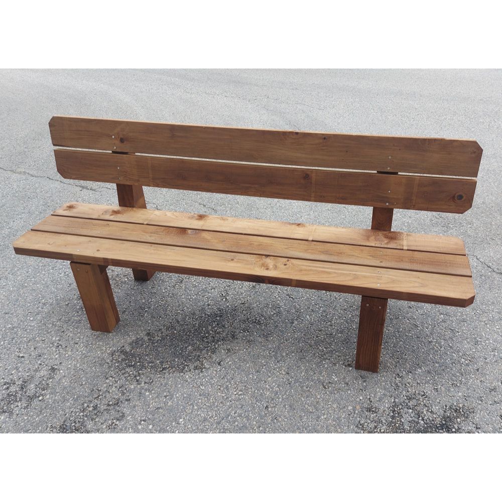 Banc De Jardin 3 Places En Bois Massif Pin/Épicéa - 120x76,5x80cm - Gris Délavé - Haut Dossier