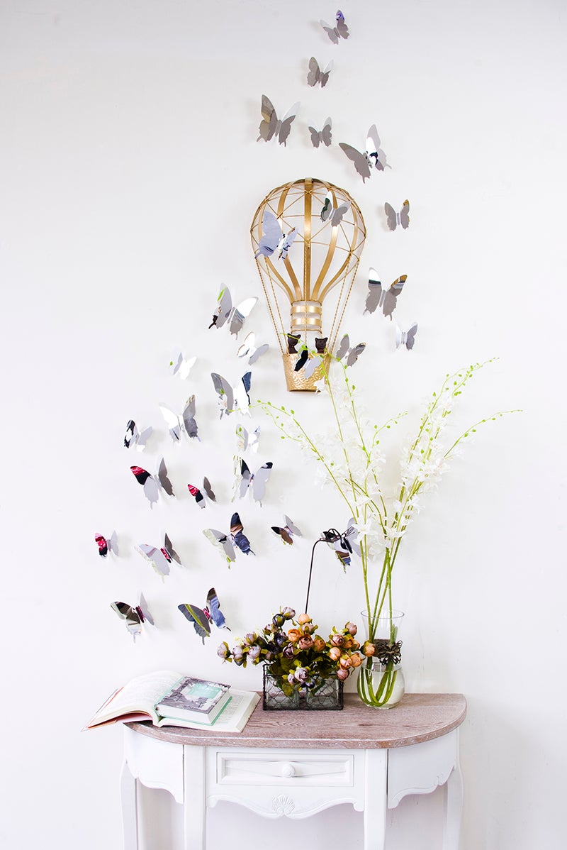 32 Stickers Miroirs Ronds Autocollants - Décor Mural Amovible Champagne Doré - DIY Déco Maison Créative