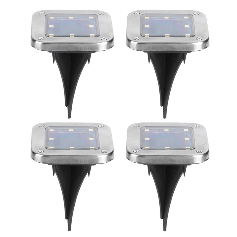 4 sztuki 8LED słoneczna lampa gruntowa do wkopania, zewnętrzna lampa podłogowa do ogrodu, dekoracja ścieżki