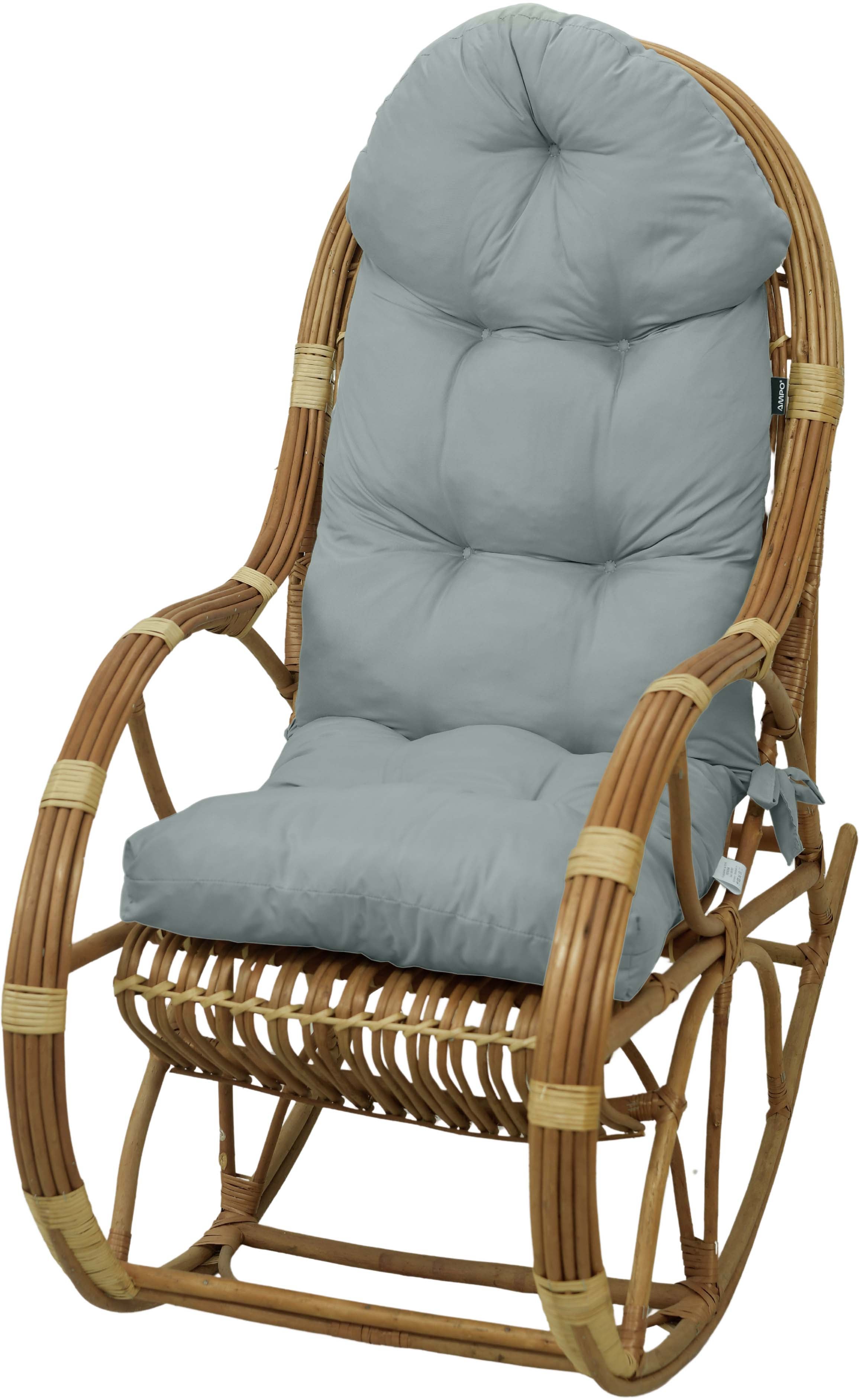 Poduszka na fotel bujany rattanowy wiklinowy AMPO jasny szary 1 szt.