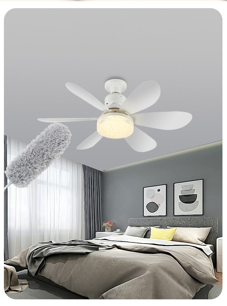 Ventilateur de plafond avec éclairage et télécommande, éclairage à visser, six pales, 40 W - 52 cm, blanc - 7