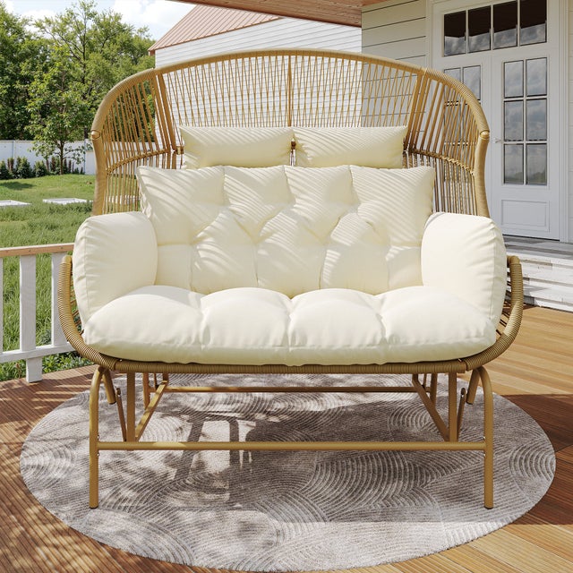 Swing Chair Garden Chair Cup Holder Egg Chair with Stand, Hanging Egg Swing Ha