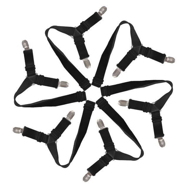 Tendeur Drap Housse Élastique,Réglable 6-Voies Attache Draps Housses,Drap de Lit Attaches,Sangle de Maintien Ajustable pour Tous Les Matelas Ronds
