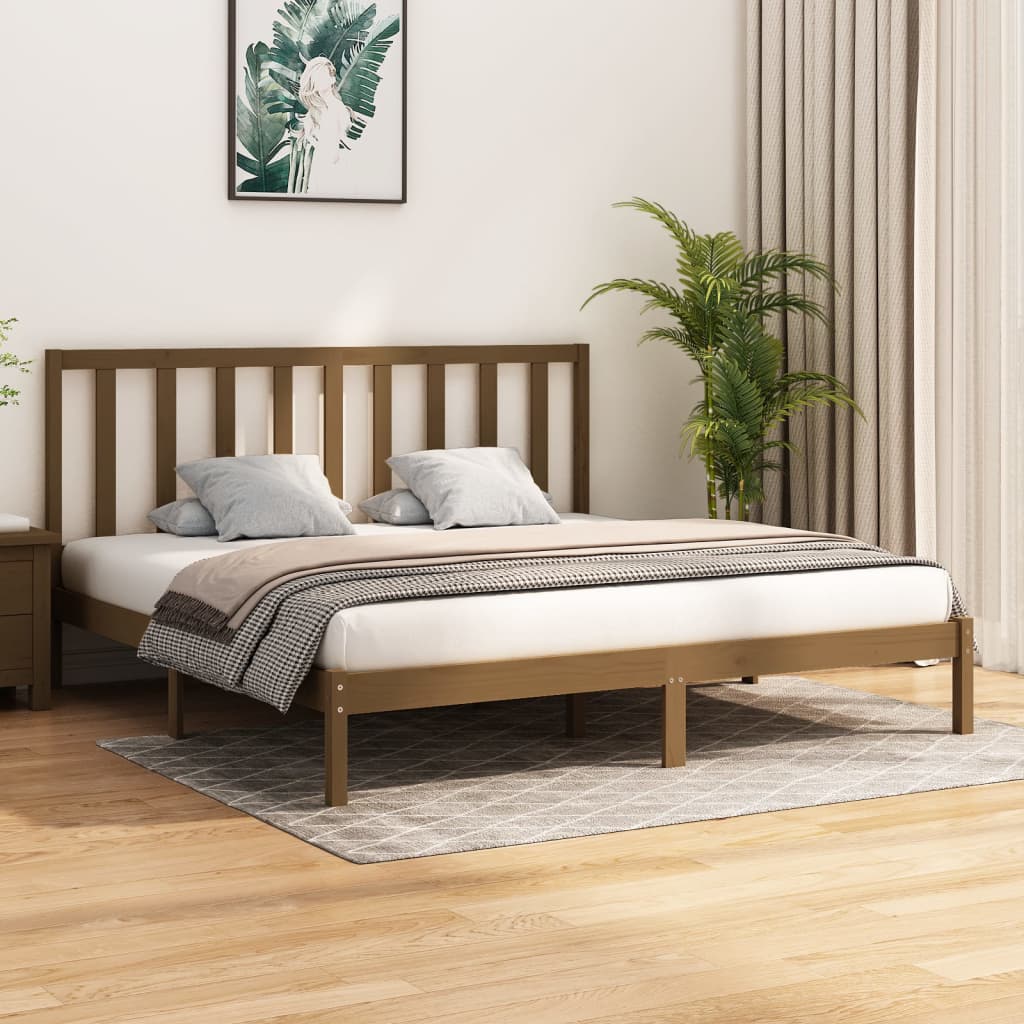 Łóżko Drewniane Rama Łóżka Sofa Brązowe Do Sypialni Pokoju 200 x 200 cm