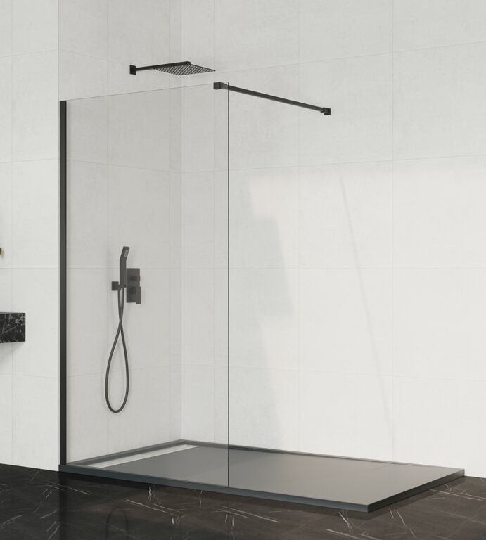 Parete fissa per doccia SCREEN Nero Trasparente 66,5-68 cm (Include braccio di supporto) - 5