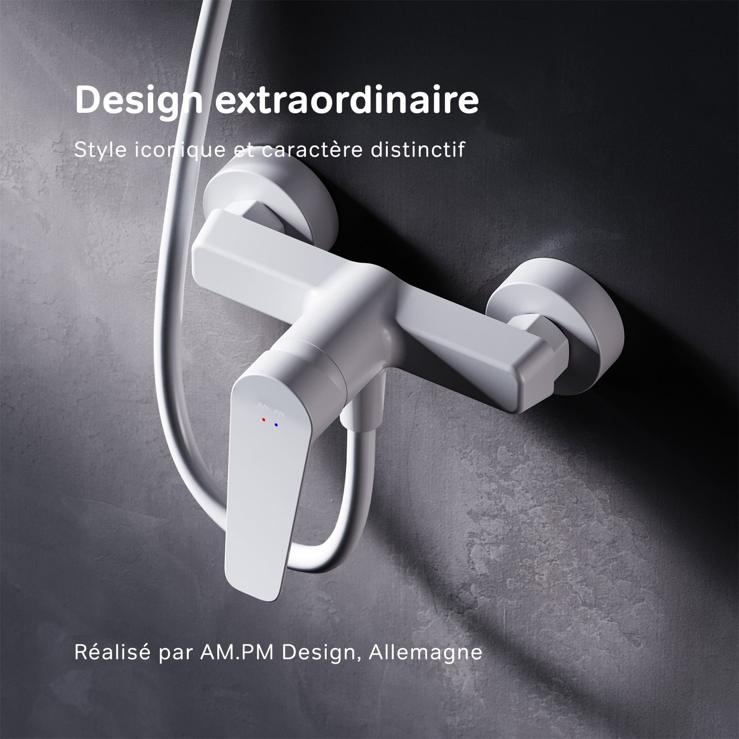 Mitigeur mécanique de douche Robinet de douche Blanc, Hit FTA20033 AM.PM - 2