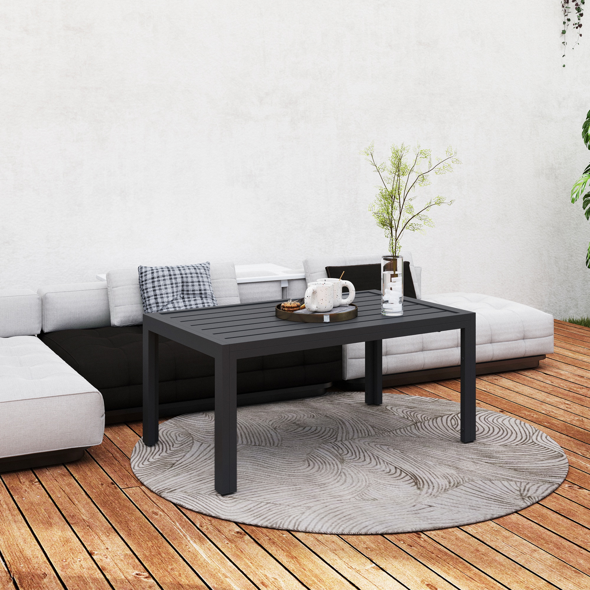 Table basse de jardin acier Outsunny - 6