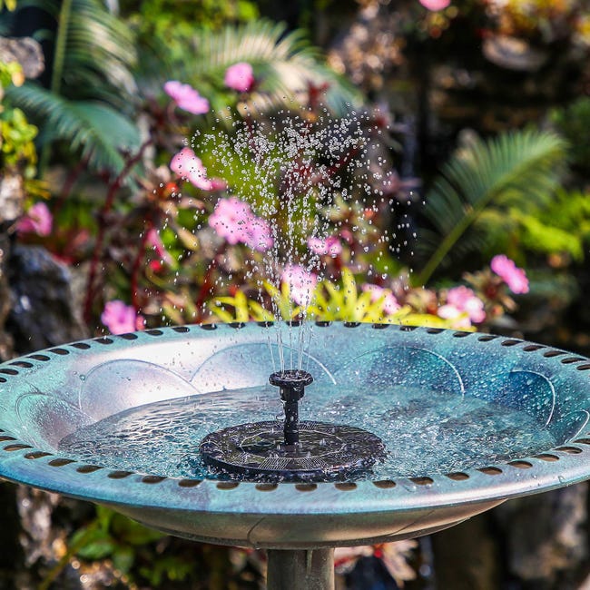 Fontaine solaire d'extérieur avec 6 buses, pompe solaire pour étang, piscine, patio, décoration, 16 cm - 6