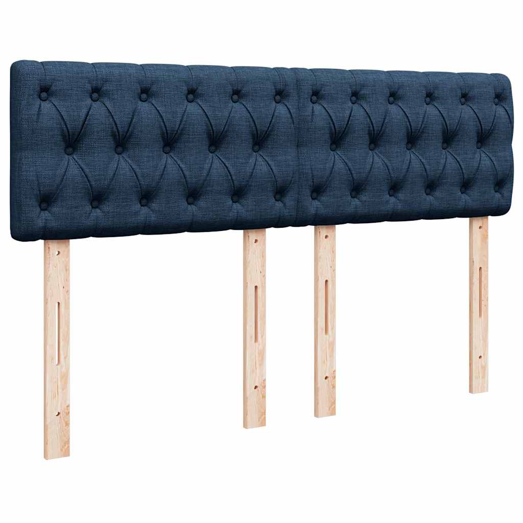 Sommier à lattes de lit avec matelas Bleu 140x200 cm Tissu - 8