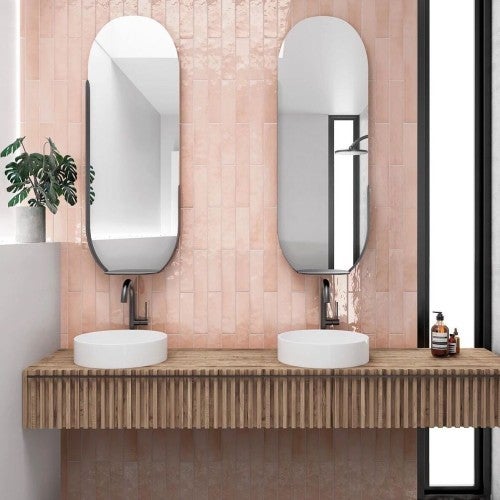 Faïence Effet Zellige Rose Clair MANACOR 6,5x40 blush pink