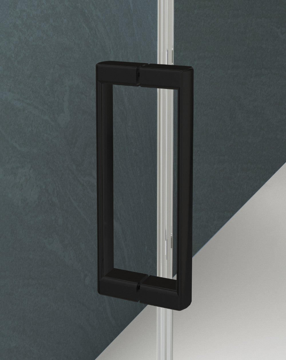 Mampara Ducha Rectangular Frontal Corredera 1 Puerta 1 Fijo | Cristal 5mm Antical Transparente | Perfil Negro 110cm (Adaptable 108,7-112,7cm) X 70cm - 3