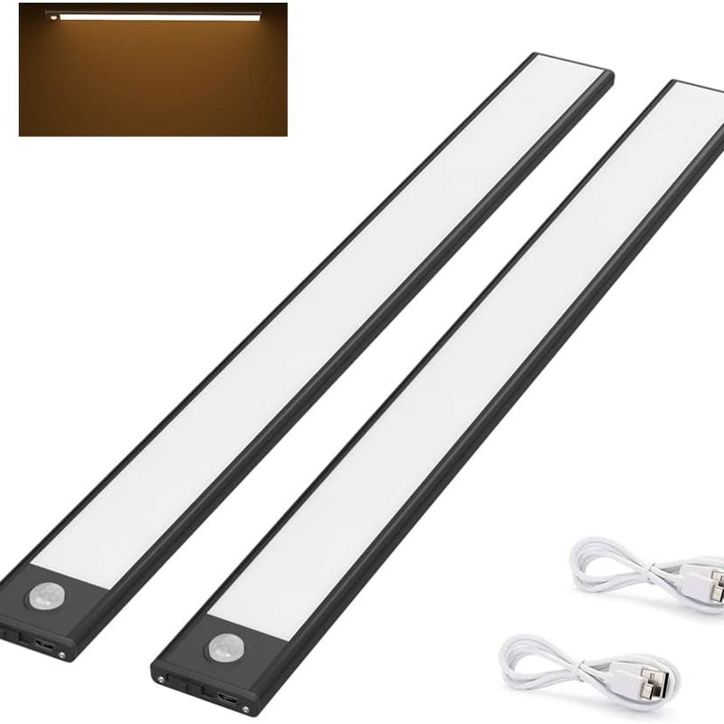 szt Lampka do szafy LED cm bezprzewodowa ładowana przez USB magnetyczna z czujnikiem ruchu tryby oświetlenia biała ciepła K czarna