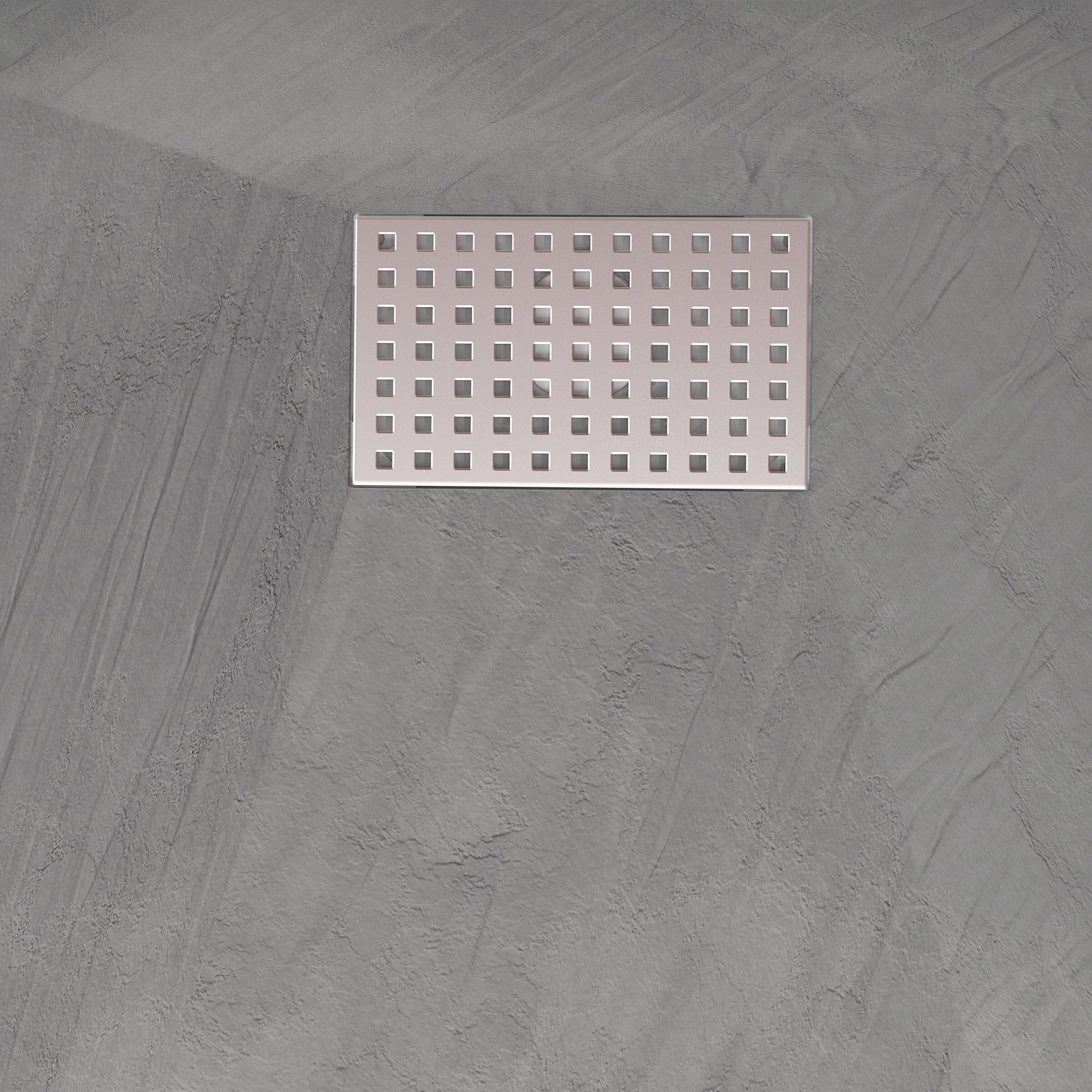 Receveur de douche Gris Effet Pierre 90x120 cm et Grille décor Perforée en Inox - 5