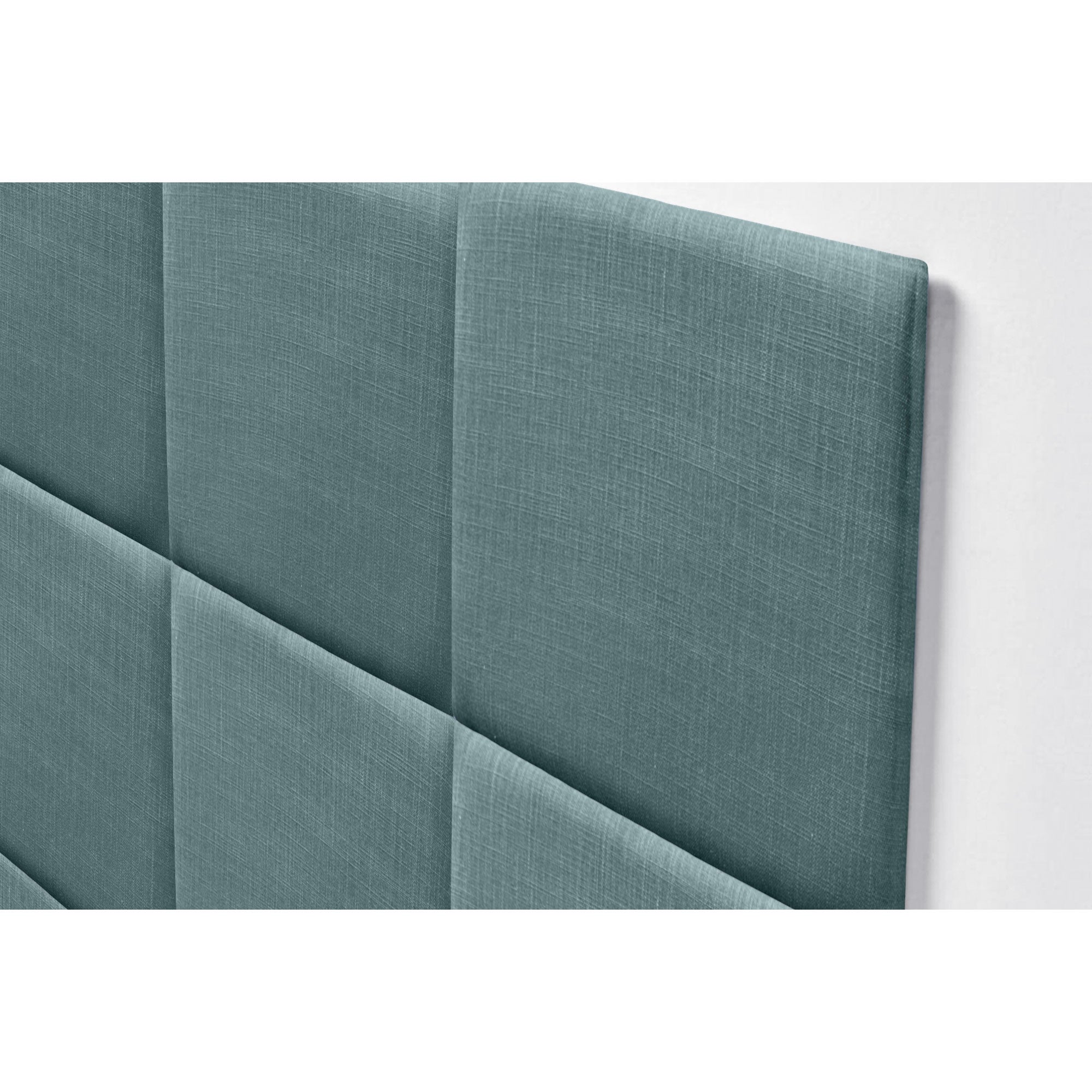 DHOME Cabecero Tapizado de Lino Natural Compuesto de Paneles Autoadhesivos Intercambiables Lujo Dormitorio Acolchado (Turquesa,135cm) - 5