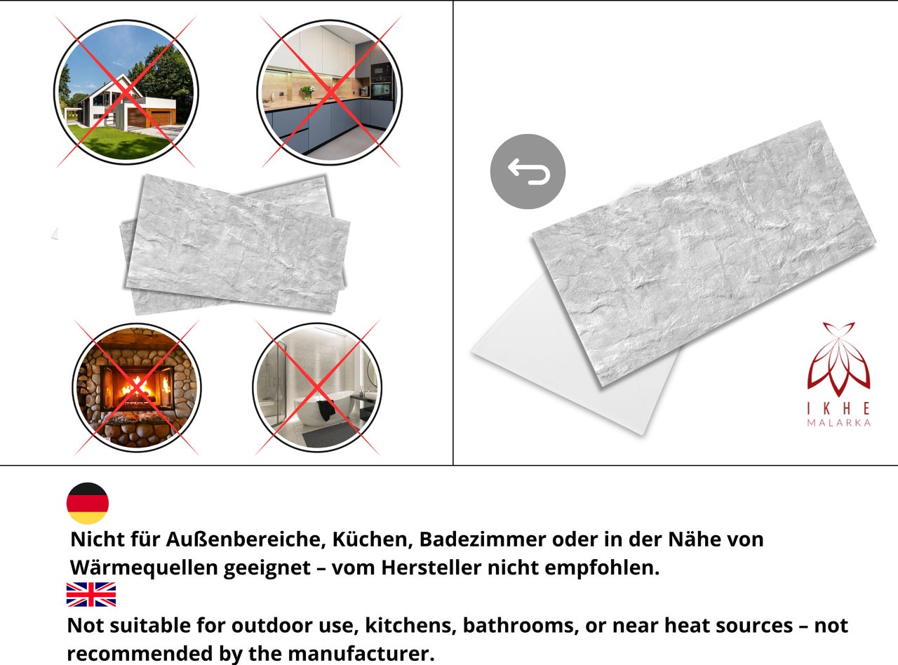 Painel decorativo 3D em poliestireno XPS efeito betão cinza prateado – Parede e teto – 3 mm – 100x50 cm – 1 peça – 128151 - 4