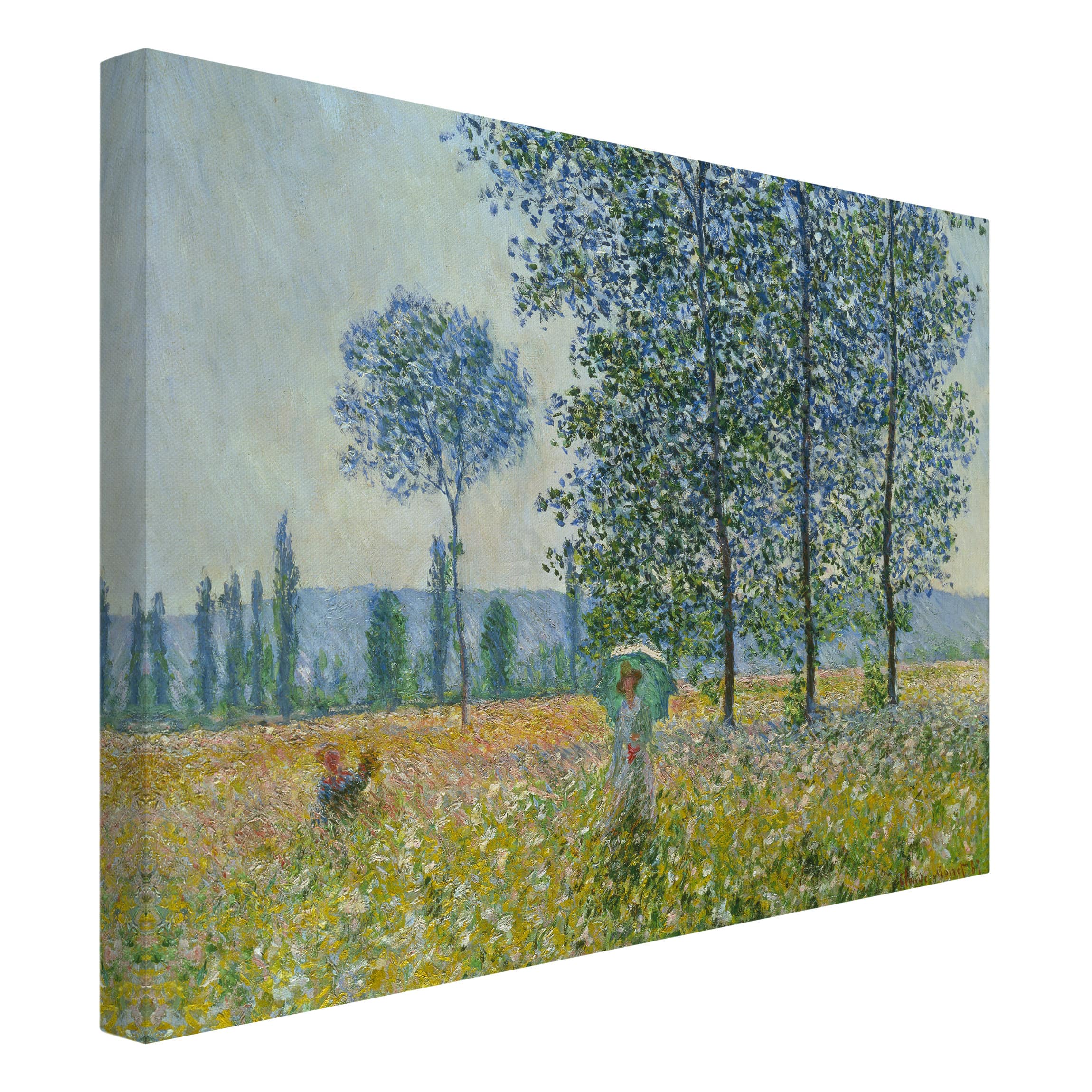 Impression sur toile tableau sur toile châssis vert Claude Monet art abstrait peinture 8 chambre à coucher salon couloir 100 x 75 cm - 4