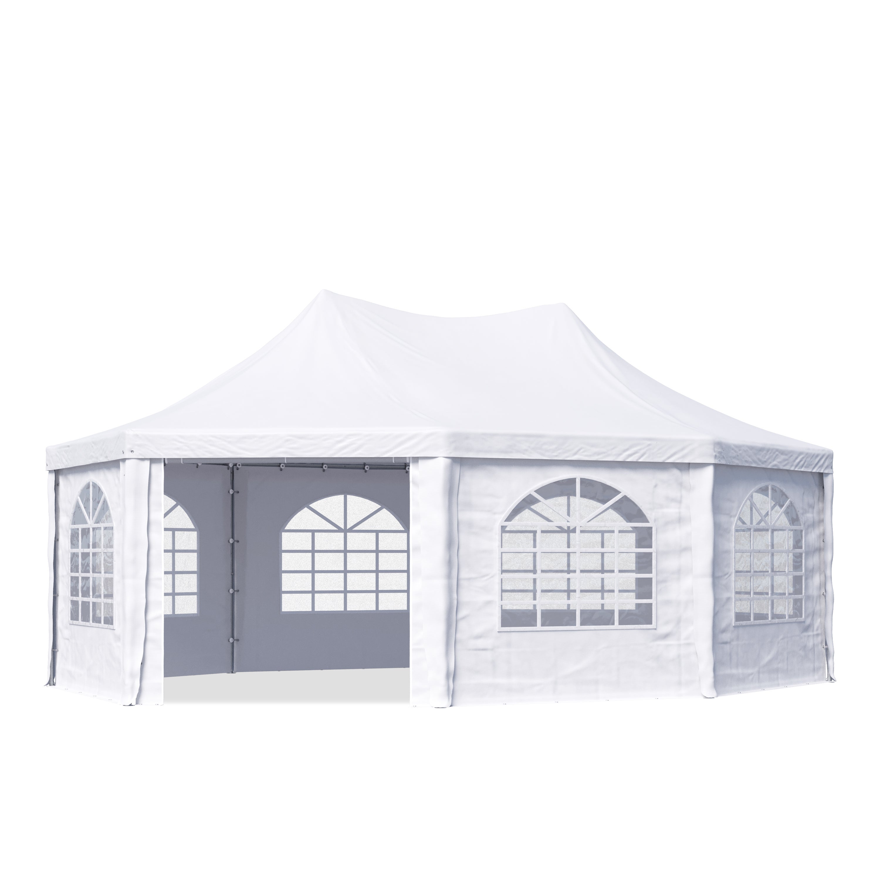 TOOLPORT Namiot Pagoda Pawilon 5x6,8 m – szybki i łatwy montaż z oknami – wytrzymała biała plandeka PVC 700 g/m²