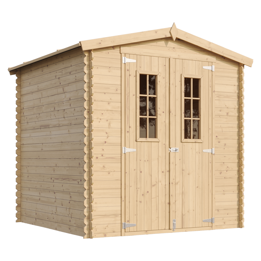 Abri de jardin en bois TIMBELA M343C - Stockage extérieur I216xL206xH218 cm/ 3.53 m2 Petit abri à outils, Local à vélos - 2