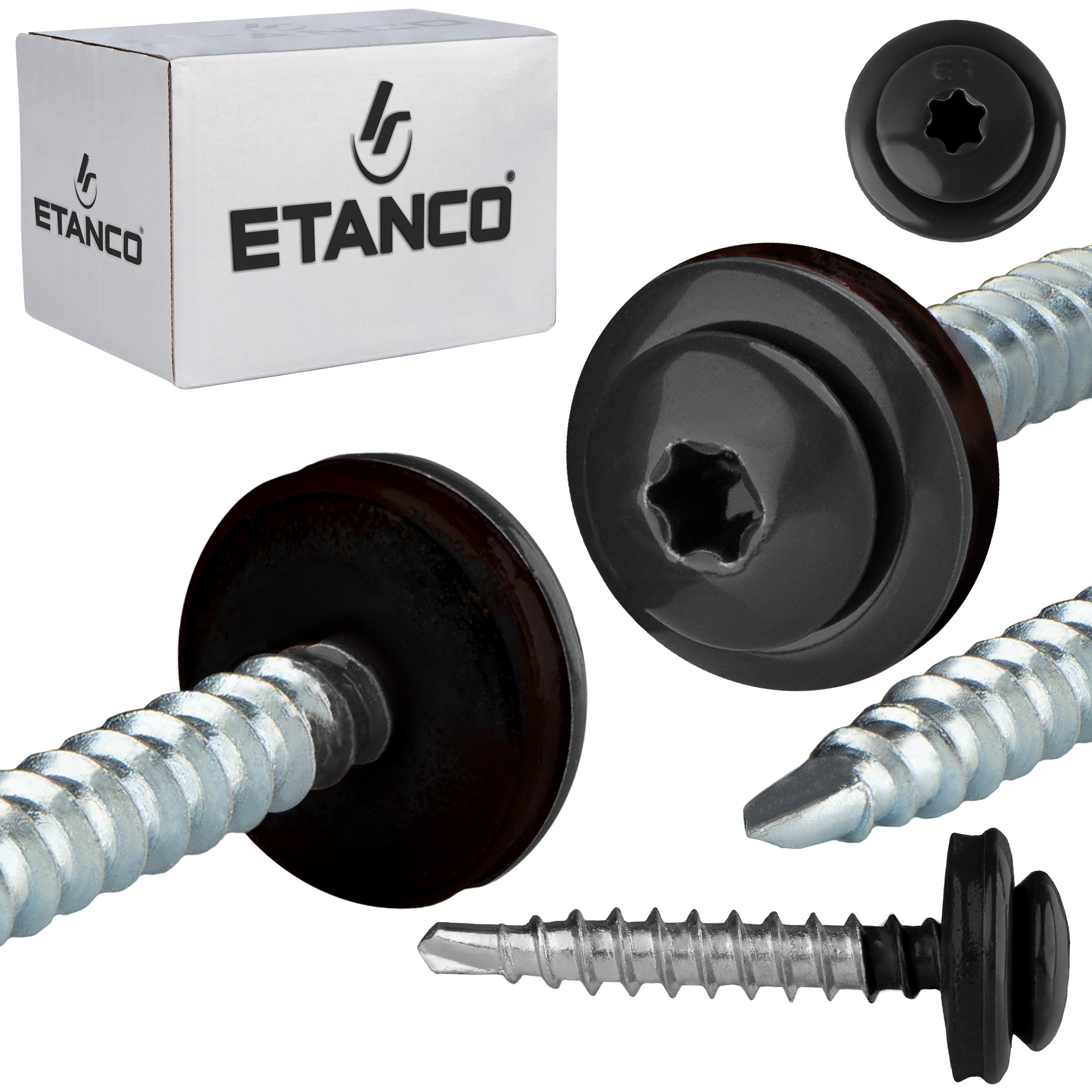 Wkręty farmerskie Etanco GTFP Panhead Lakierowane RAL 9005 4,8x35 mm 250szt