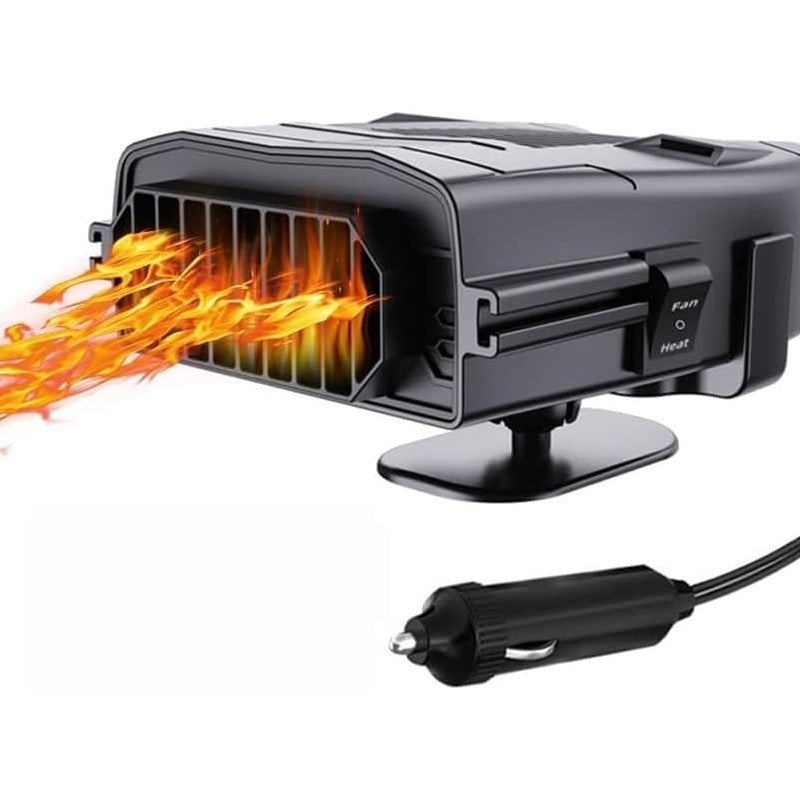 Czarny grzejnik samochodowy, 11,5 x 8,8 cm, 1 sztuka, 12 V, grzejnik samochodowy, odmrażacz, odśnieżacz, odmrażacz szyby samochodowej
