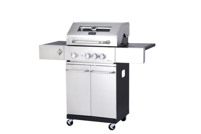 Grill gazowy Blaupunkt 3 PALNIKI + BOCZNY LED Palników Żeliwny 14,8 kW Pokrowiec GG321 1szt.