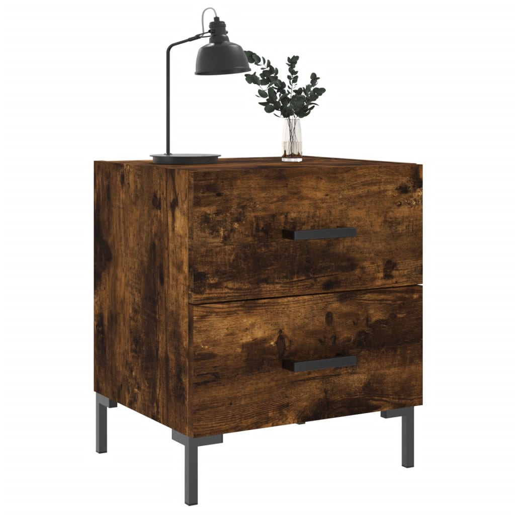 Table de chevet chêne fumé 40x35x47,5 cm bois d’ingénierie - 2