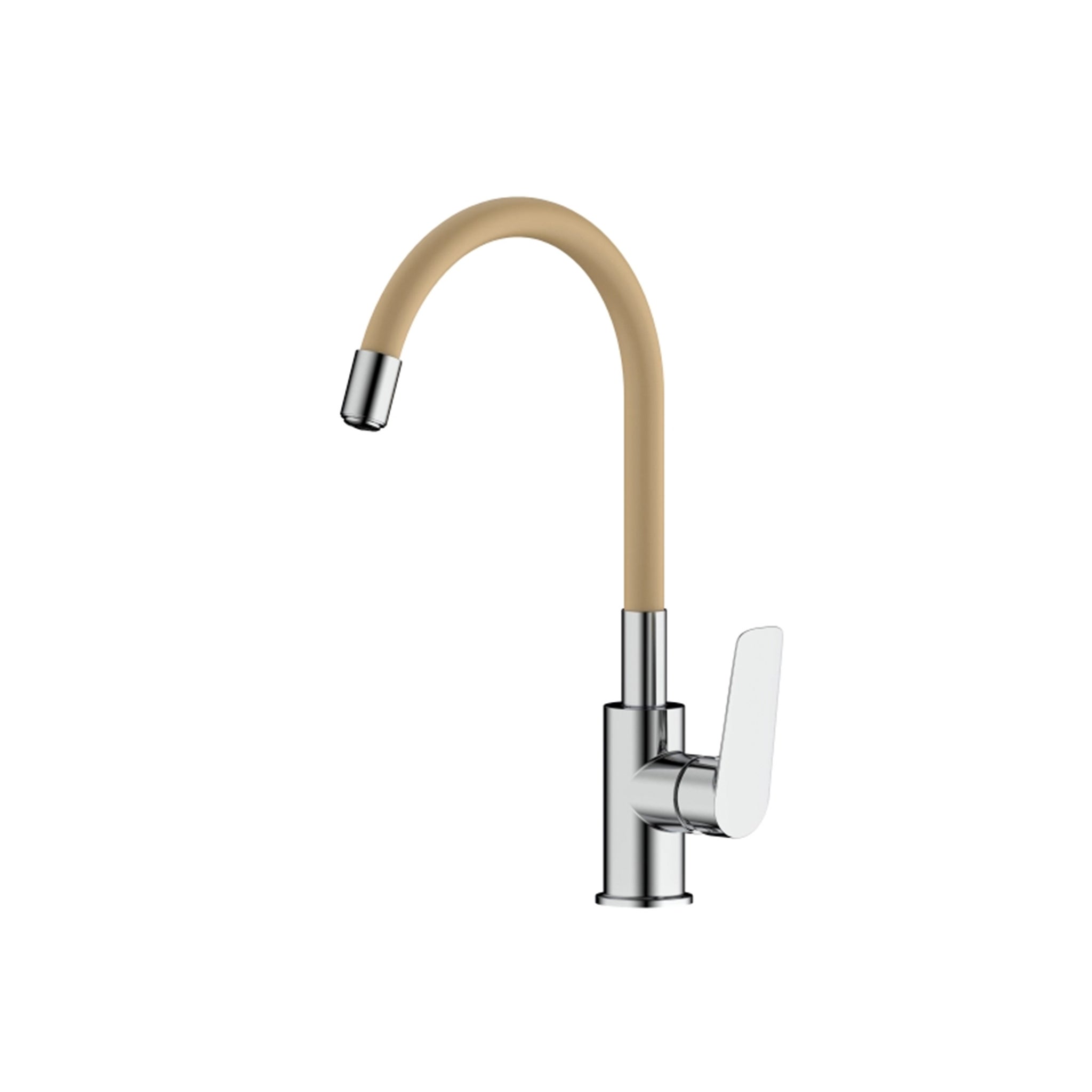 Bateria Jano Nergis ELBA zlew. stojąca elastyczna wyl. beż, k. chrom