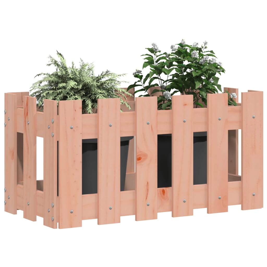 Jardinière | Bac à fleurs | Pot de fleurs avec design de clôture 60x30x30 cm douglas massif970228 - 3
