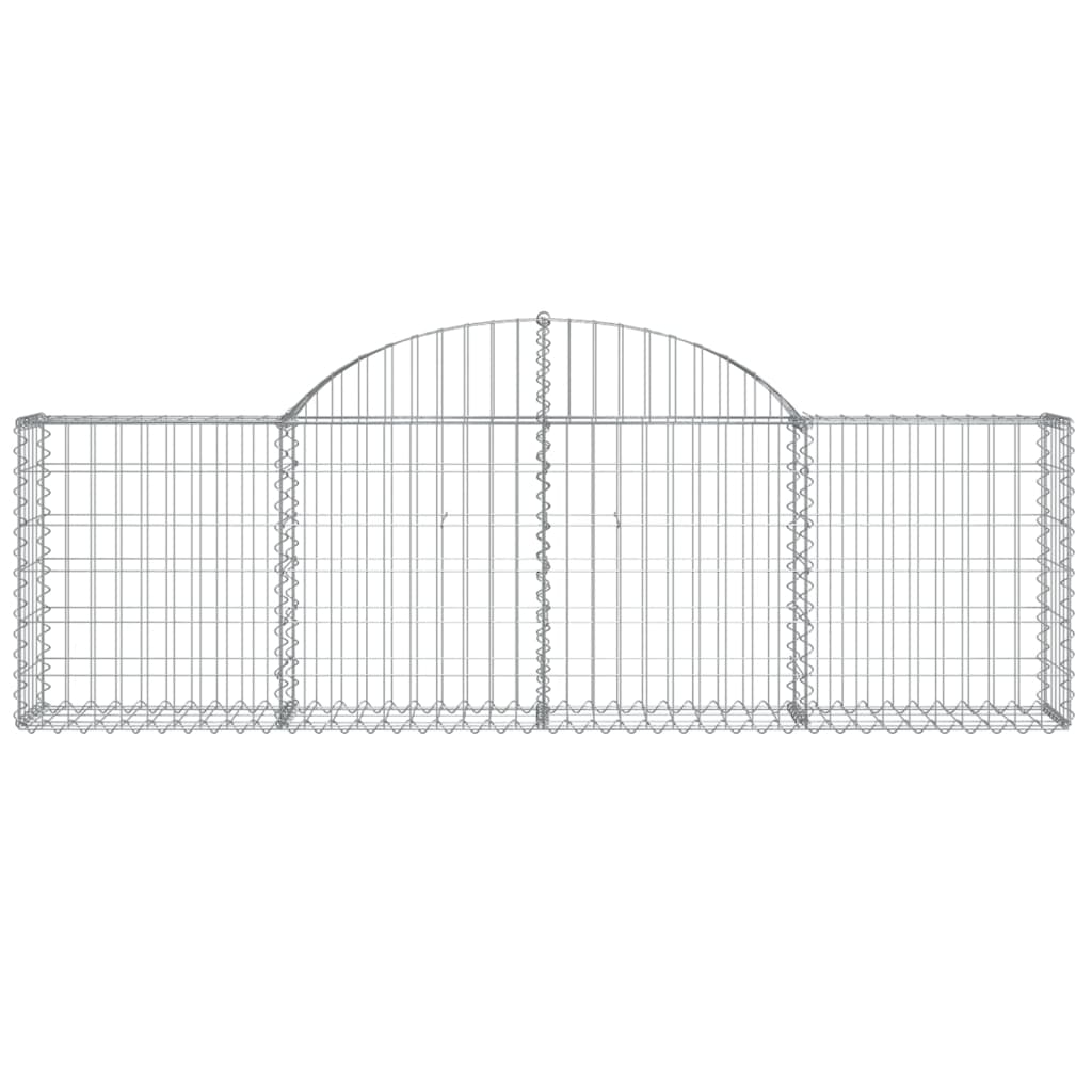 The Living Store - Paniers à gabions arqués 5 pcs 200x30x60/80 cm Fer galvanisé - 4