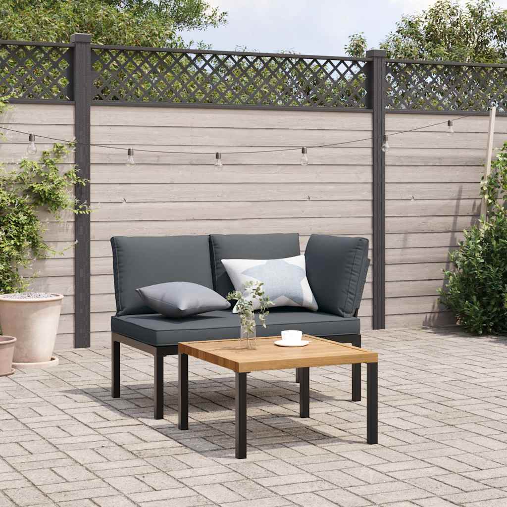 2-cz. zestaw mebli do ogrodu, z poduszkami, czarne aluminium vidaXL