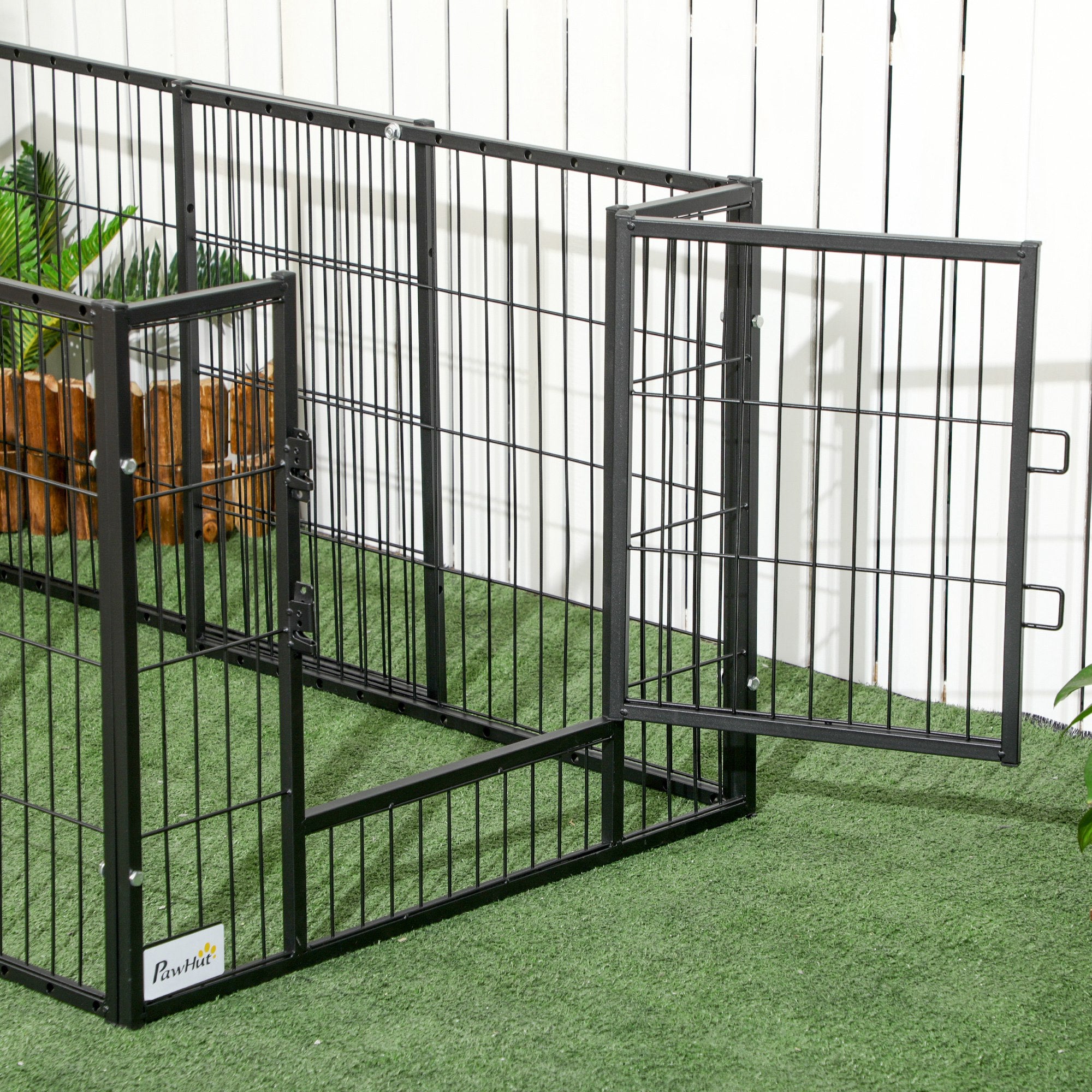 Parque para Mascotas PawHut 150x79x61 cm Negro - 4