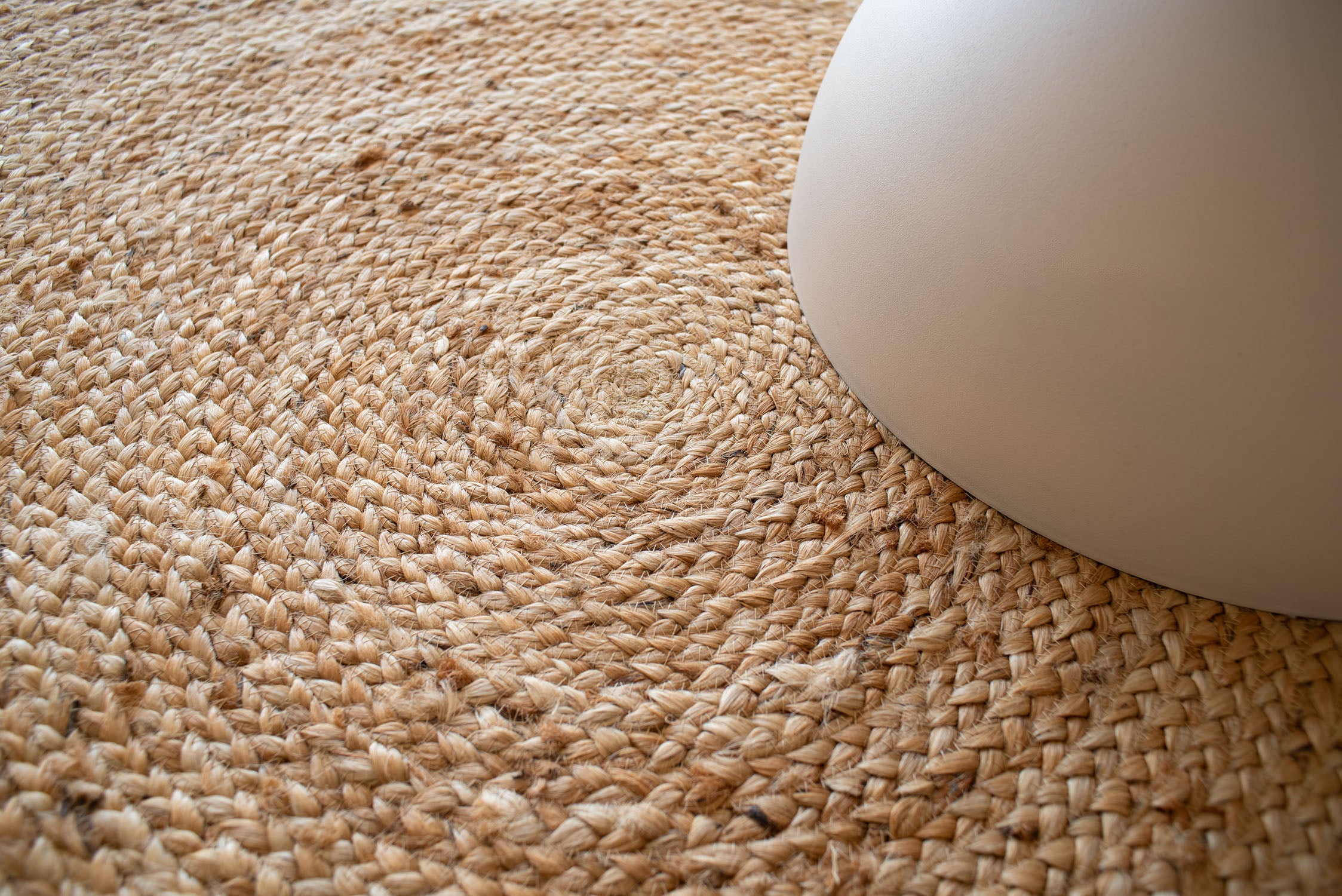 Tapis rond en jute Ø200 cm fait main de haute qualité - 4