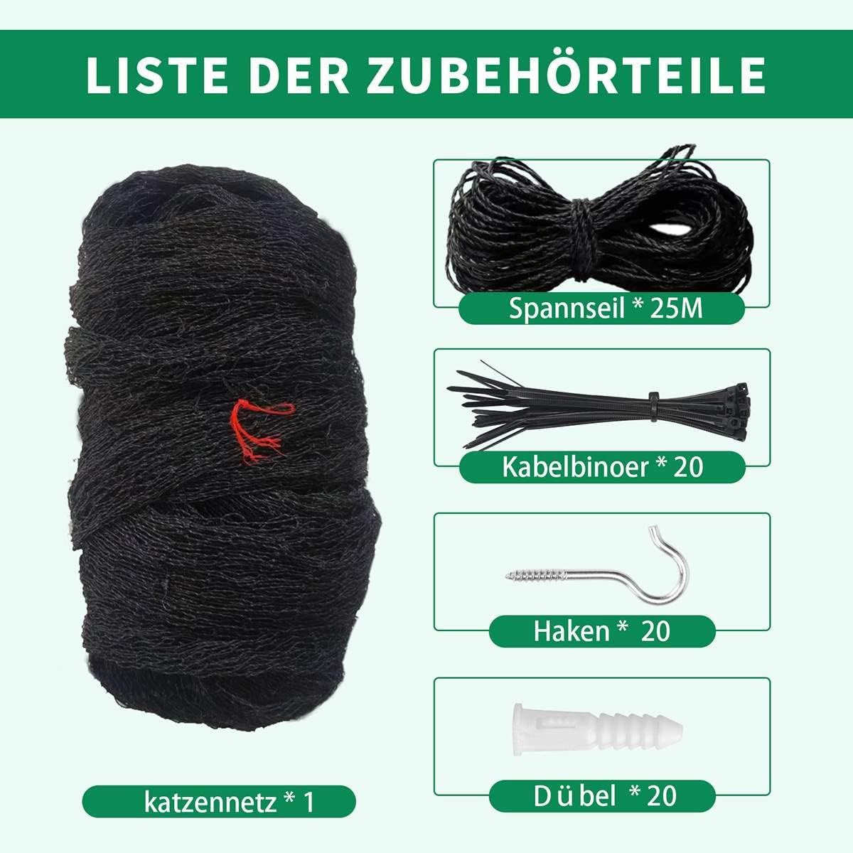 Filet de Protection pour Chat, 8x3m, Renforcé, Résistant aux Intempéries, Sécurise Balcon, Fenêtres et Terrasses - 3