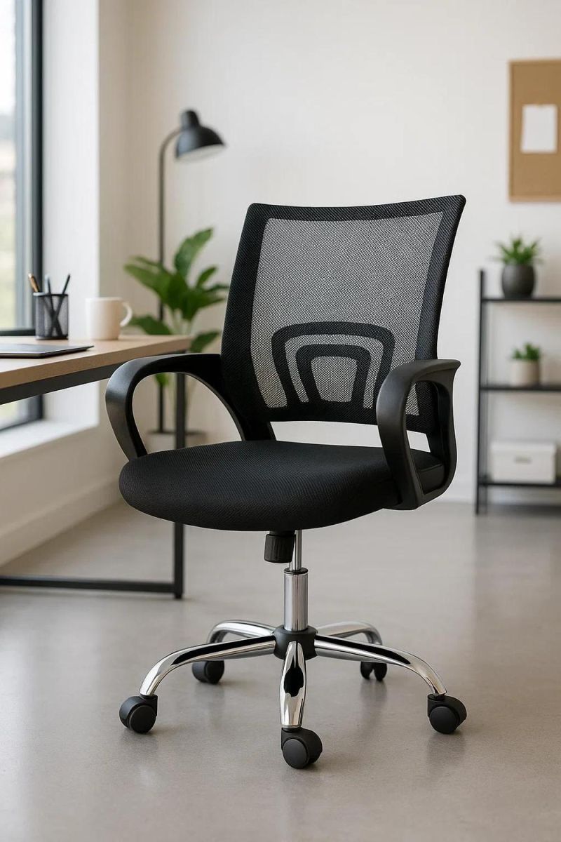 Regalos Miguel - Silla de Oficina Negra Midi Pro - Máxima Ergonomía - Ideal para Escritorio y Gaming - 2