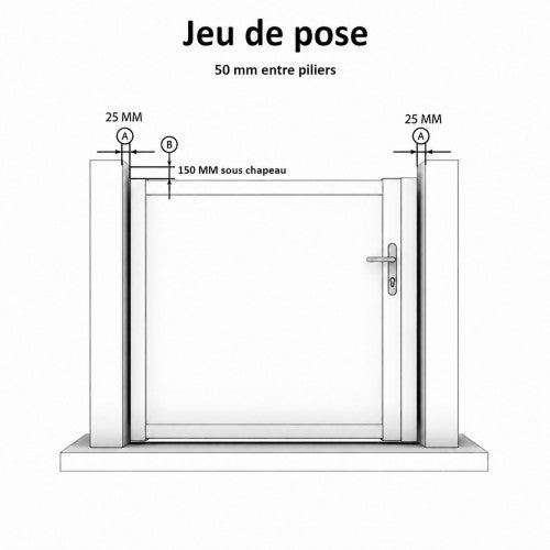 Portillon battant manuel PVC blanc GUÉRANDE L 100 x H 160 cm - poignée à droite - 4