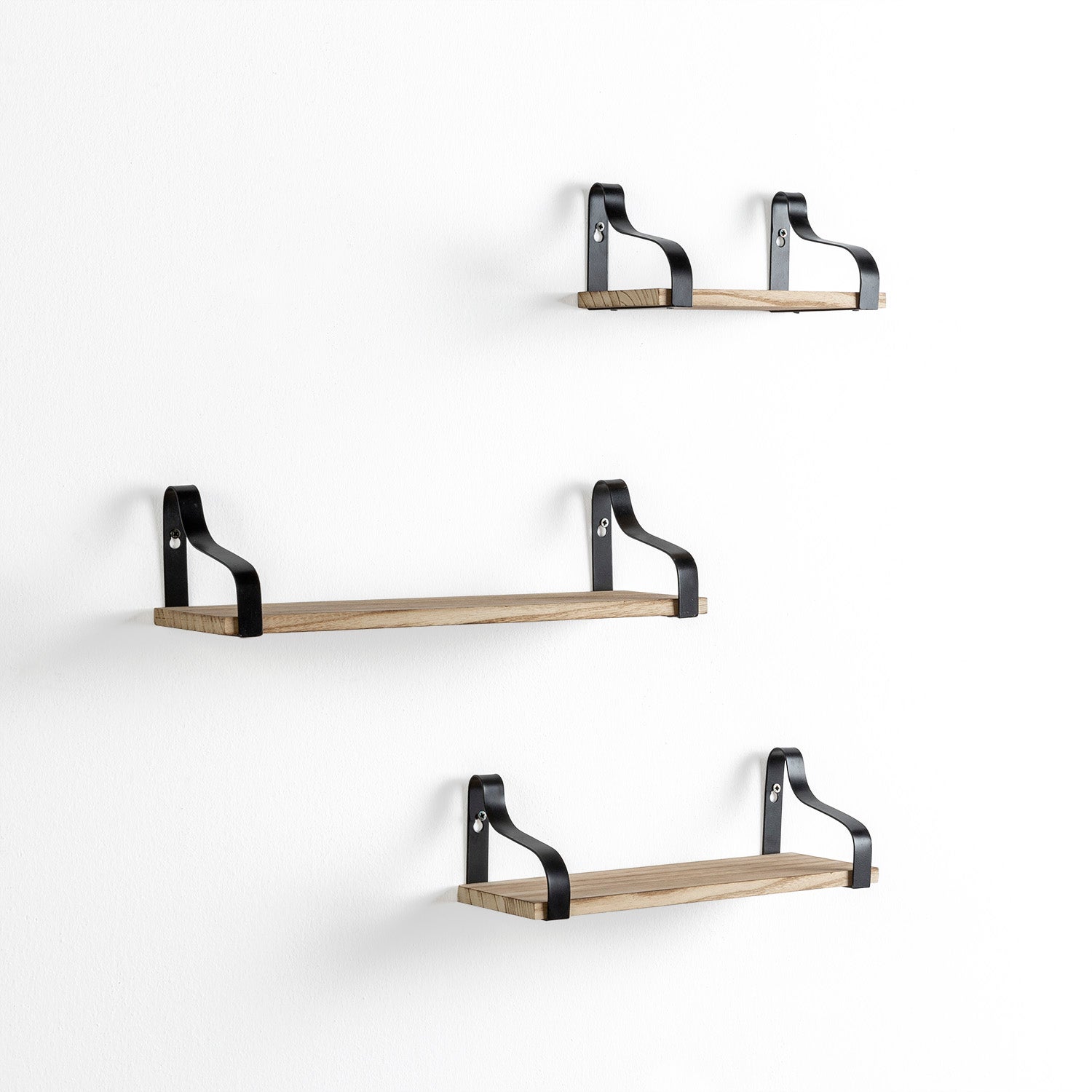 Set de 3 estantes de pared bemol metal negro