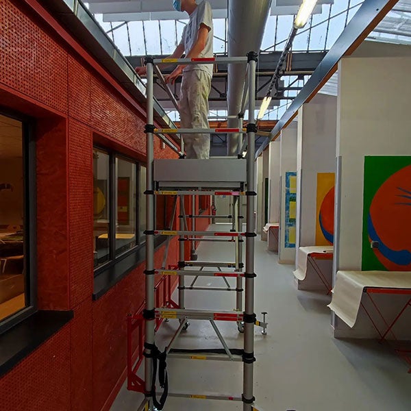 Echafaudage roulant aluminium anodise télescopique 7 hauteurs TELETOWER - DUARIB - 30100600 - 4