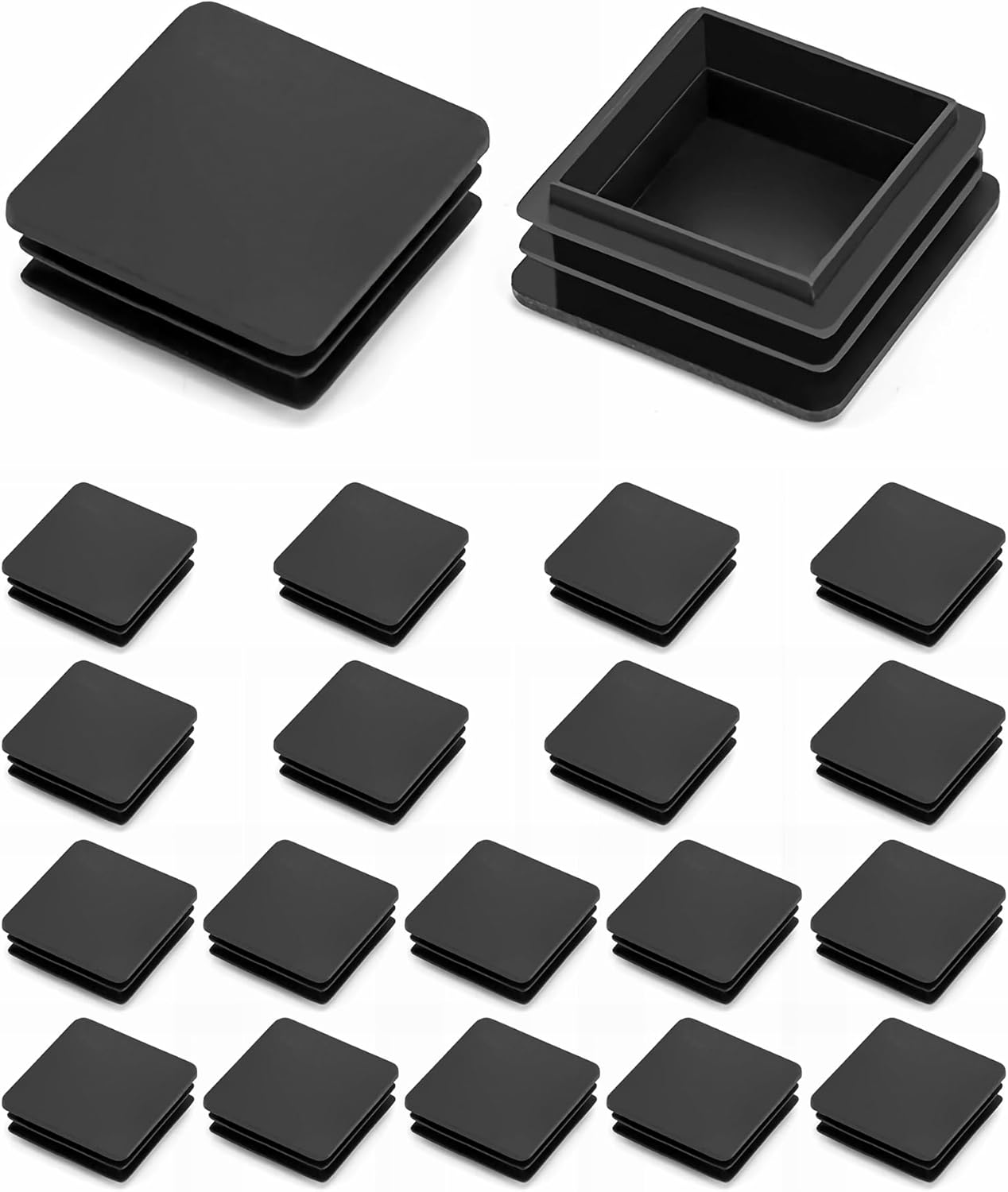 Opakowanie 20 szt. zaślepek listwowych do rur kwadratowych 30 x 30 mm