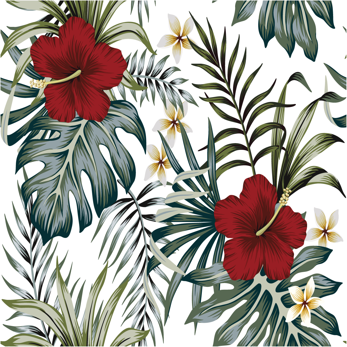 Adesivo carta da parati tropicale Porto Velho - Sticker adesivo - adesivi murali - 40x40cm - 2