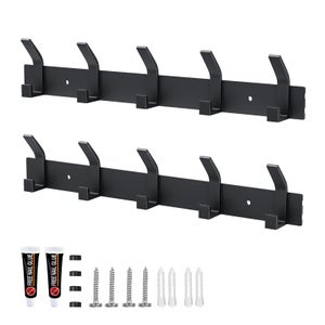 Set di 2 supporti per bastone per tende, ganci doppi per bastone per tende da soggiorno, camera da letto, bastone per tende (Nero) (2 pezzi) | Leroy Merlin